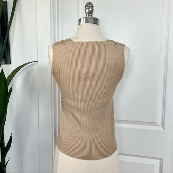 NWT Spanner Beige Ribbed Knit Tank - Picture 4 of 6